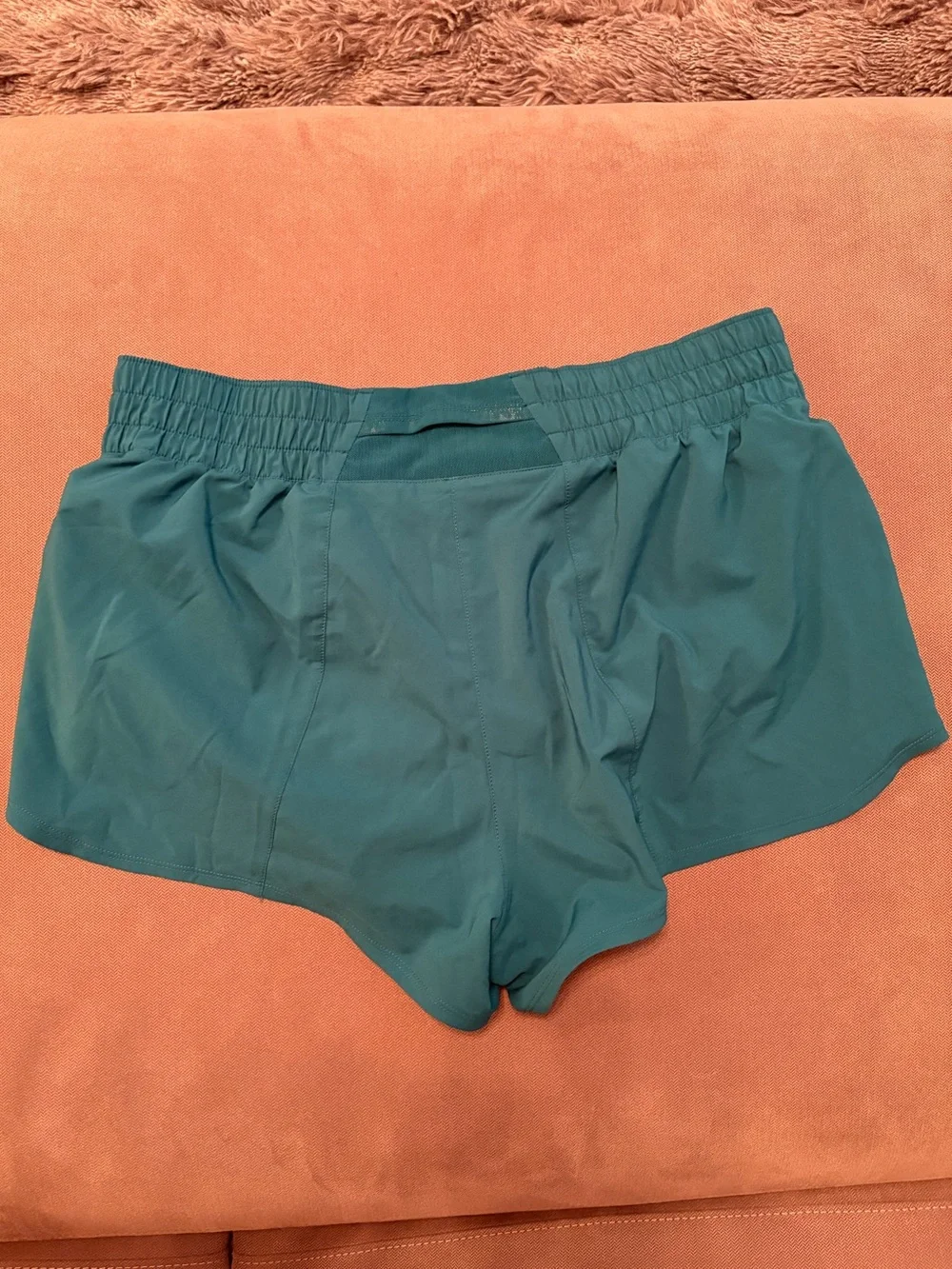 Nike Women's Teal Athletic Running Shorts with Swoosh detail - Large